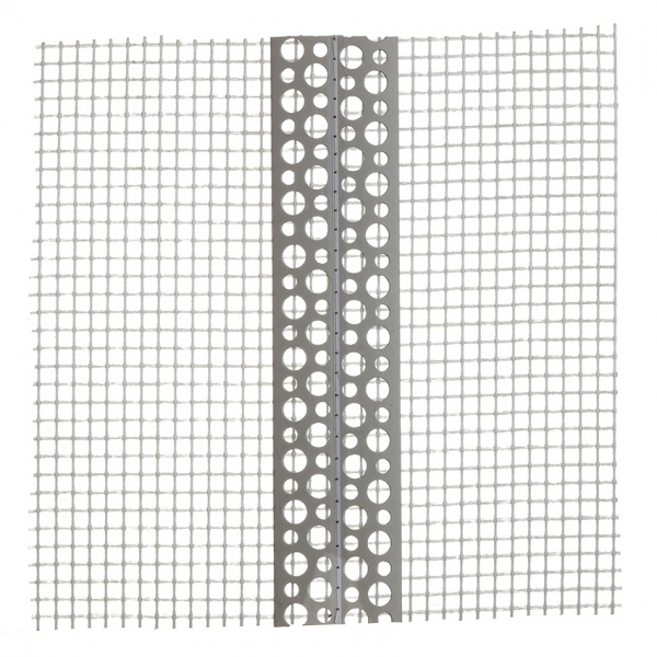 Кутник ПВХ фасадний перфорований з сіткою ШТУКАТУР 100х100 мм 15 м 