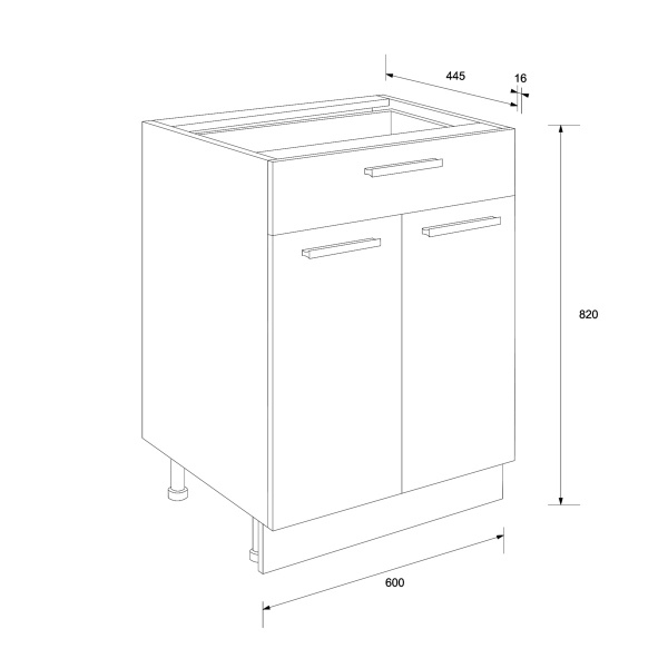 Тумба нижня Аліна Н 60/85 білий/білий Сокме
