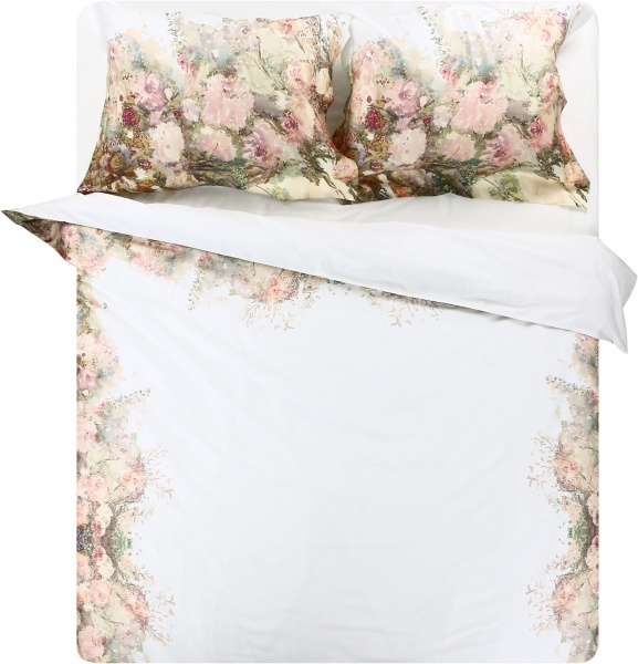 Комплект постільної білизни Nostalgia 2.0 білий із малюнком Decoflux 