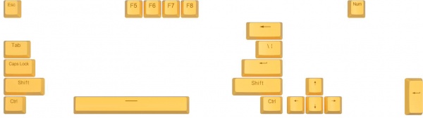 Клавіатура ігрова Aula F3032 (6948391201740) Mechanical Black keycaps plus 21 Yellow keys KRGD EN/UA brown 