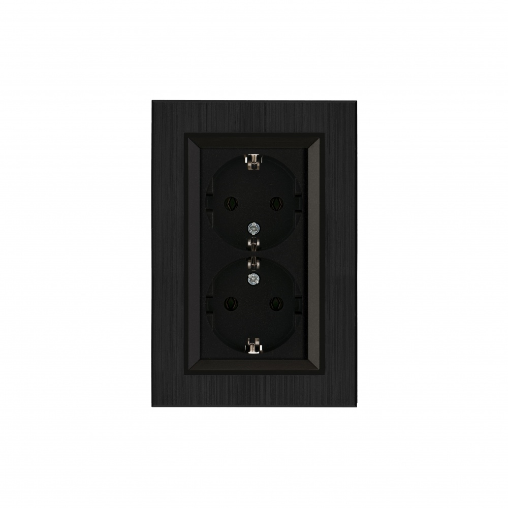 Механизм розетки с заземлением Makel Karea IP20 черный матовый 57054082