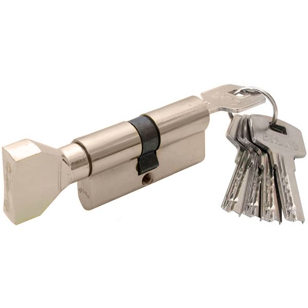 Цилиндр Bruno Security 30/30 60 мм поворотный никель