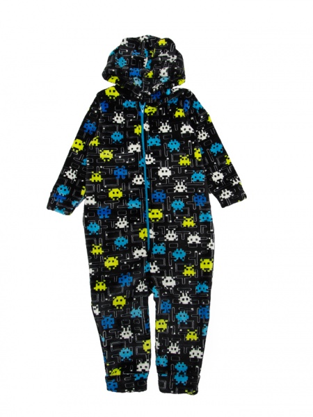 Кигуруми-пижама для мальчиков Маленькие люди Пиксель (вельсофт) р.98–104 черный 