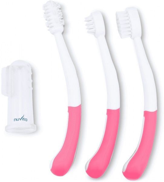 Набір Nuvita дитячий по догляду за зубами NV1145PINK м'яка 4 шт.