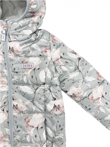 Куртка дитяча для дівчаток JOIKS Квітка р.92 сірий KD-17 
