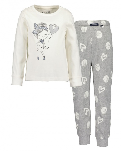 Пижама для девочек Blue Seven р.122 серый меланж 777523 X5950 