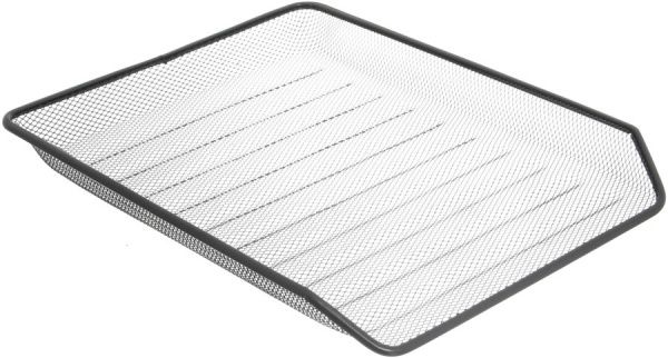 Лоток для бумаг горизонтальный тройной черный металлический 35х29.5х26 см