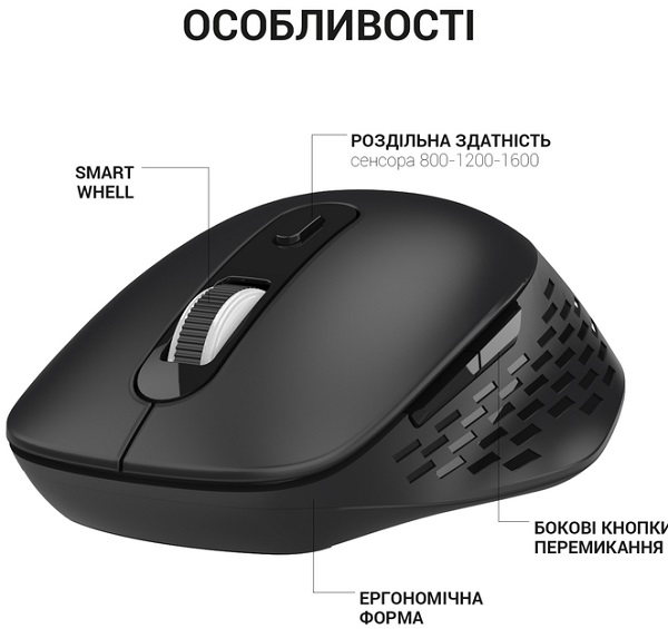 Мишка OfficePro Silent Click Wireless black (M230B)