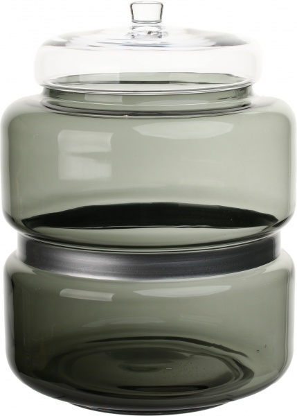 Ваза стеклянная Wrzesniak Glassworks SATURN серебряное кольцо d24 h32 см 32 см Дымчато-прозрачная 