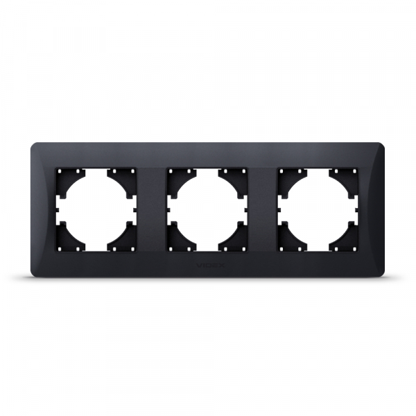 Рамка трехместная Videx Binera горизонтальная черный VF-BNFR3H-BG