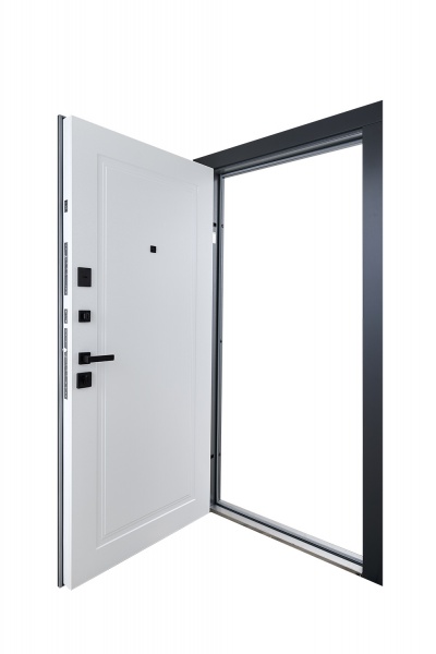 Двері вхідні Abwehr КС (518+517) 096R (7016+Б) сірий / білий 2060x960 мм праві