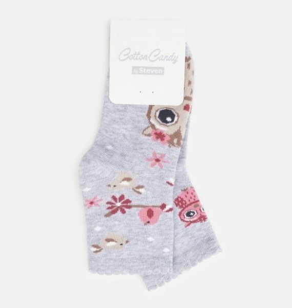 Шкарпетки дитячі для дівчаток Steven 14423 р. 29-31 світло-сірий меланж 