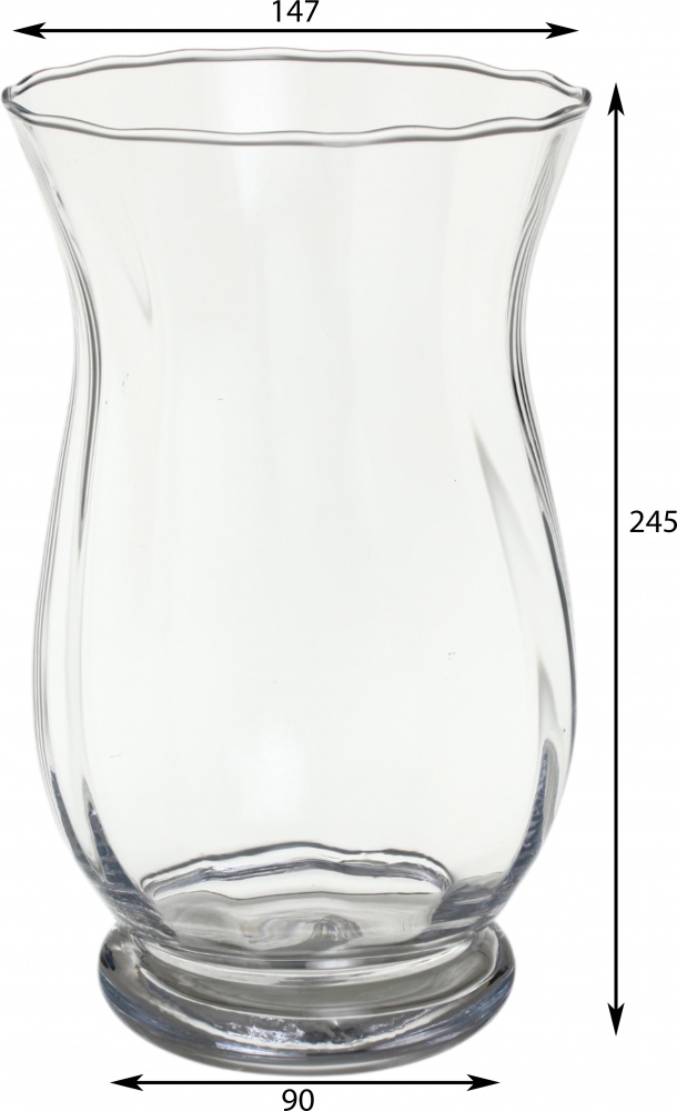 Ваза скляна Wrzesniak Glassworks Optic 25 см прозора 17-3507A