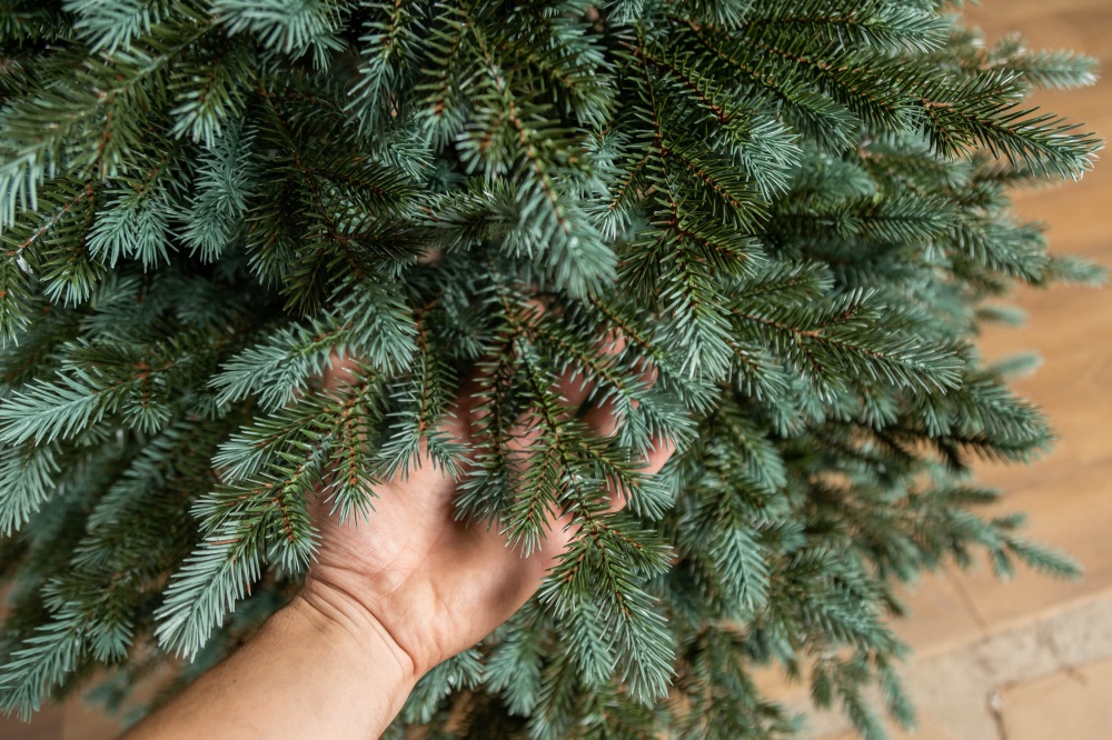 Штучна ялинка лита Аляска 2,50 м зелено-блакитний Siga Group