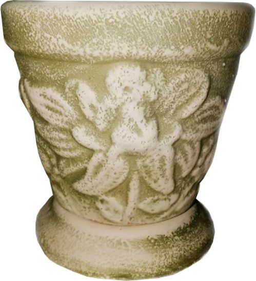 Горщик керамічний малий Янгол круглий 1,5л сірий 