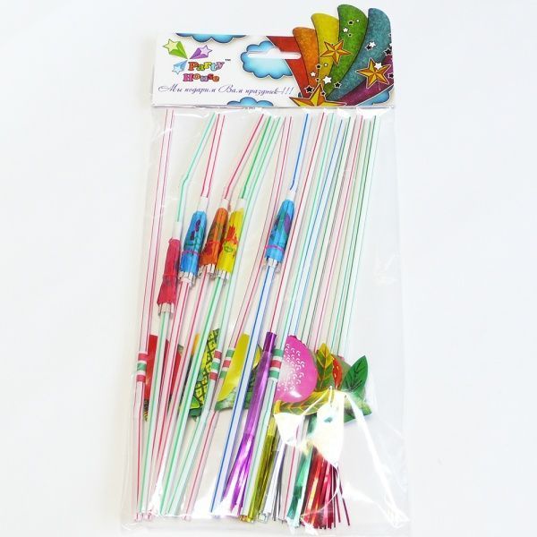 Набір Party House трубочки фрукти, парасольки, дощик 15 шт.