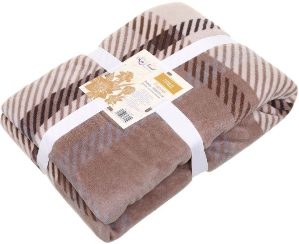 Плед мікрофібра Frannel клітинка 160x200 см бежевий La Nuit 