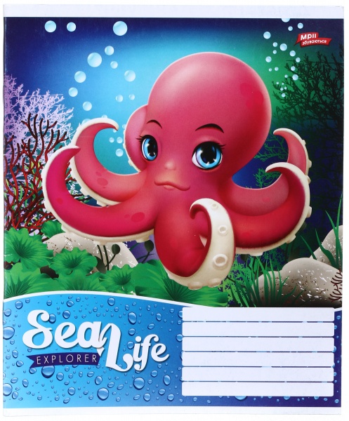 Зошит шкільний уф-лак 12 аркушів у клітинку в асортименті Мрії збуваються