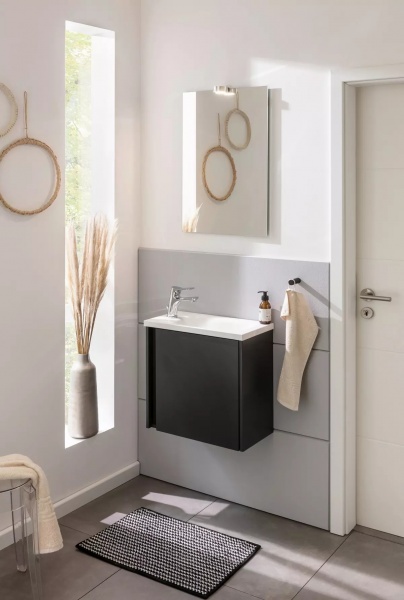 Тумба подвесная ЮВЕНТА Susie - 50 Антрацит с умывальником 