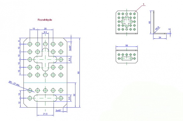 Уголок монтажный Domax L-образный 60x34x56 мм 2 мм KRD6