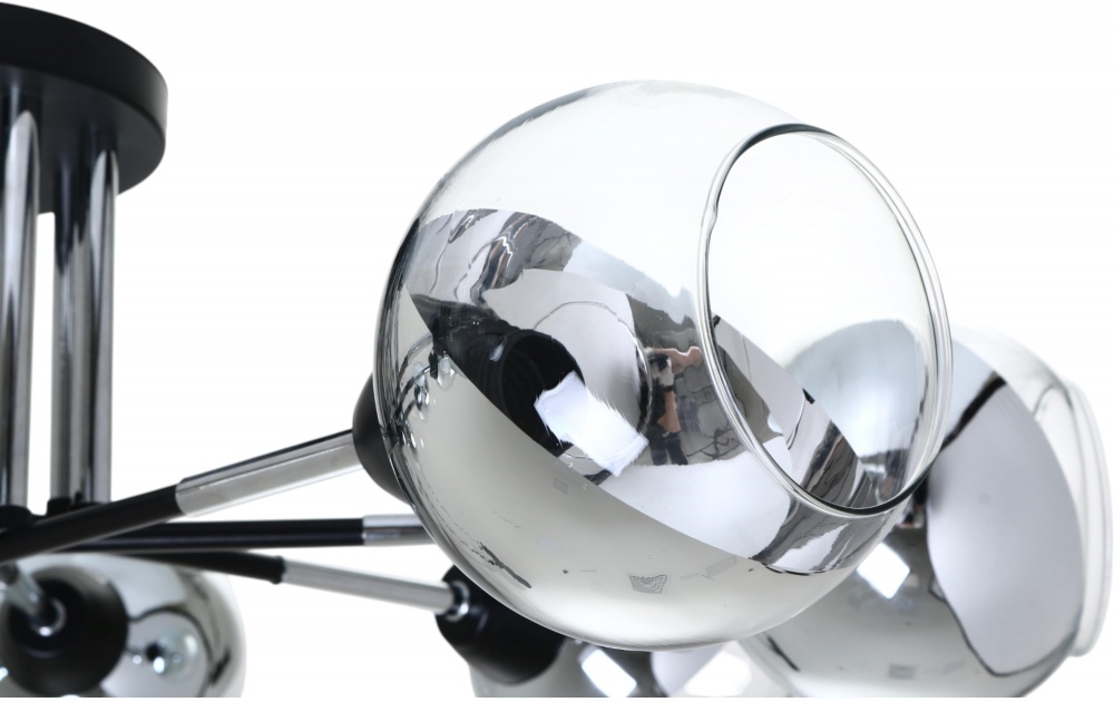 Люстра Sensio Leman 8x40 Вт E27 чорний із сріблястим LS-07268/8S-E2740W