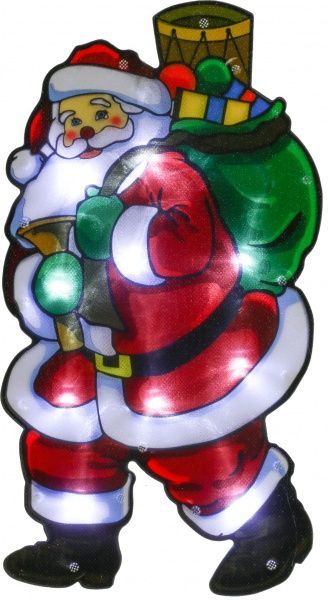 Декорация настенная LED Дед Мороз с мешком 10 ламп 25 см 