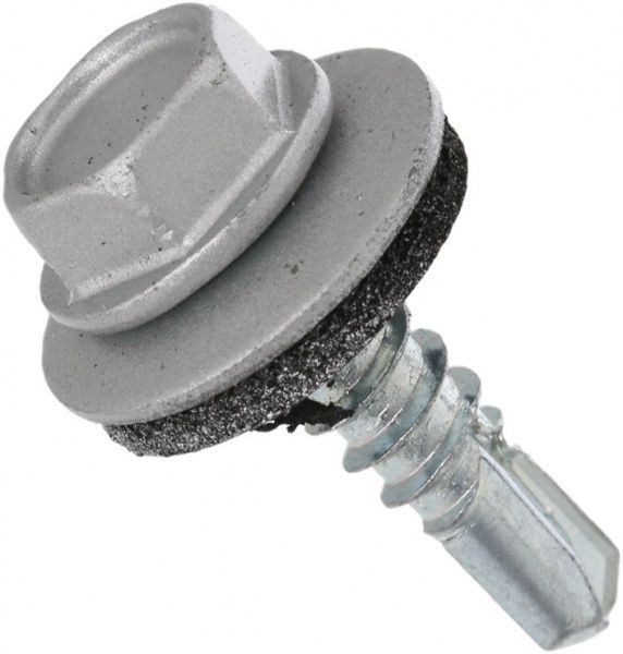 Саморіз зі свердлом по металу для покрівлі 4.8x19 мм 100 шт срібло RAL 9006 Expert Fix