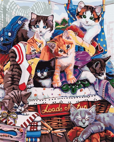 Картина за номерами Преміум Кумедні котенята PBS51676 40x50 см Brushme 