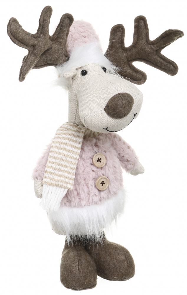 Декорація новорічна лось стоячий пудра 24х44 см LF2241024