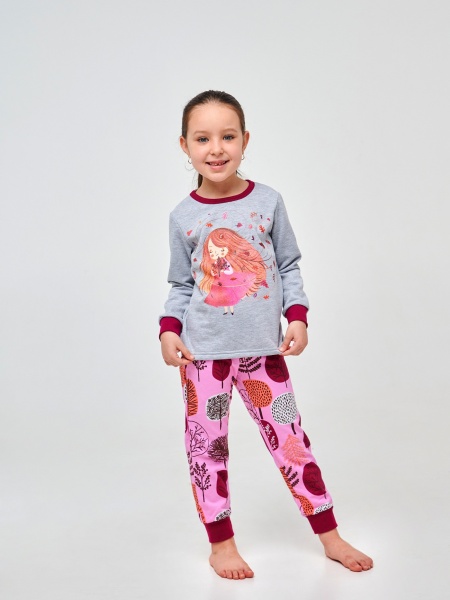 Піжама для дівчаток Smil 104531 р.92 сірий меланж 104531 