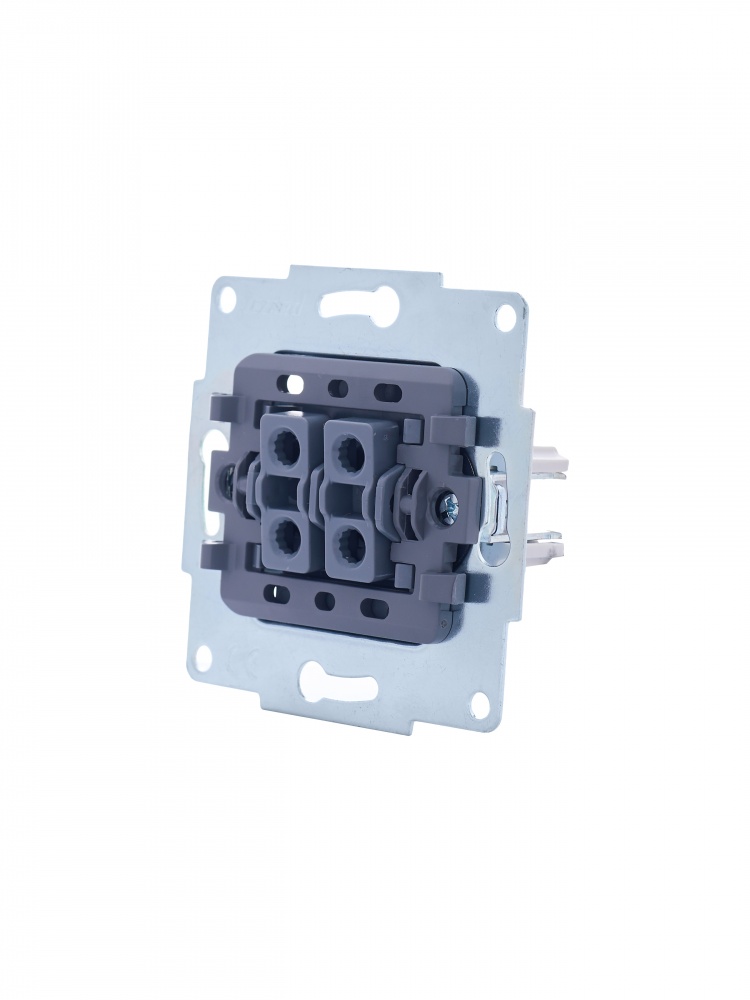 Выключатель проходной двухклавишный Lezard Vesna белый 742-0288-106