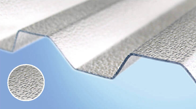 Гофрований монолітний полікарбонат TOMO Plex 1,1x1045x2000 мм трапеція текстурований прозорий