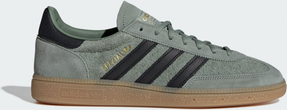 Кроссовки мужские Adidas HANDBALL SPEZIAL SILGRN/CBLACK/GUM4 IH6507 р.42 зеленые