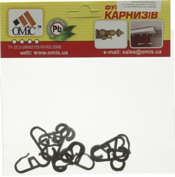 Гачки ОМіС для кілець 10 шт. набірний горіх 