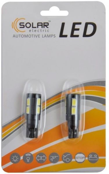 Лампа светодиодная LED Solar 6SMD white LS286_B2 T10 W2.1x9.5d 12 В