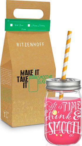 Банка для напитков MAKE IT TAKE IT 450 мл розовая Ritzenhoff