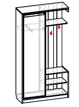 Прихожая с зеркалом Вісент Дали 1100х400х2100 мм дуб крафт золотой 