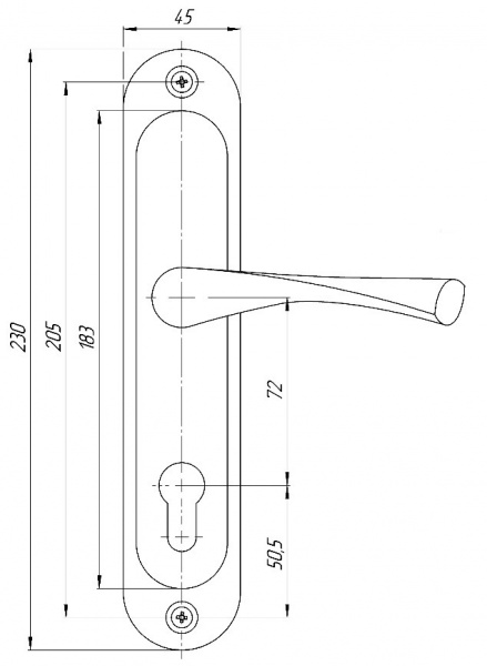Ручка на планці Aspect РП-72.23 PZ 72 мм чорний