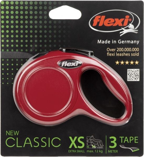 Поводок-рулетка FLEXI Classic XS красный до 12 кг 3 м