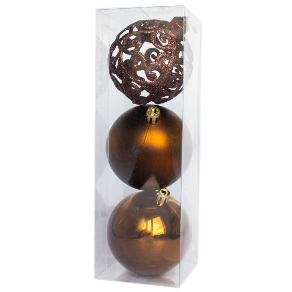 Набор елочных шаров Девилон 251680 d80 мм 3 шт./уп. 