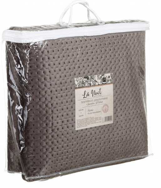 Покривало 3D Velvet 220x240 см La Nuit темно-бежевий 