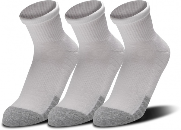 Шкарпетки Under Armour UA HEATGEAR QUARTER 3PK 1353262-100 р.L білий