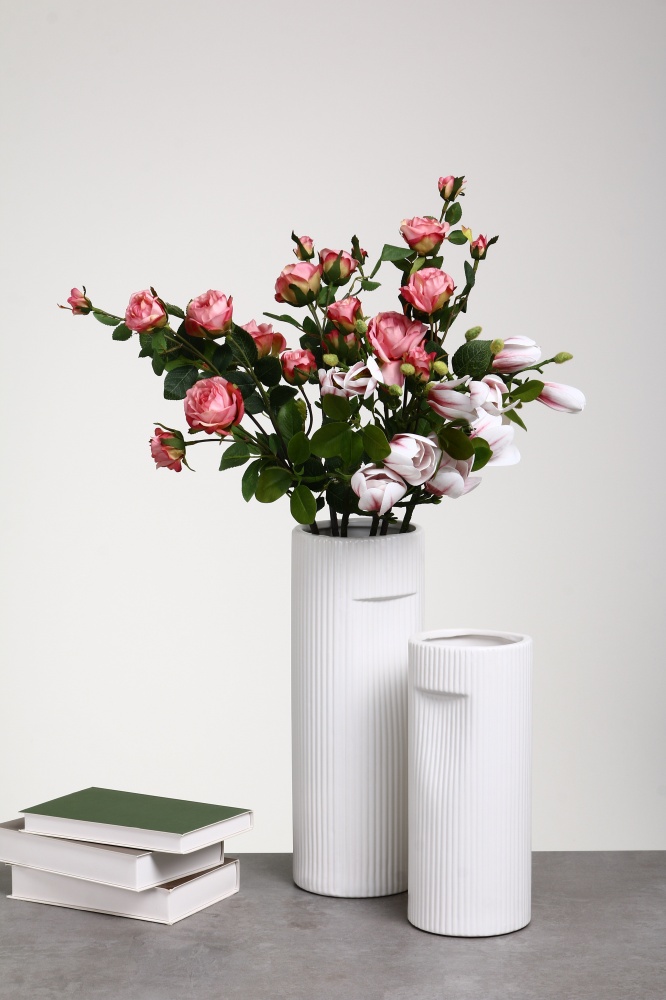 Ваза керамическая Pinsung Ceramics Nooka 27,5 см белая матовая PS33412