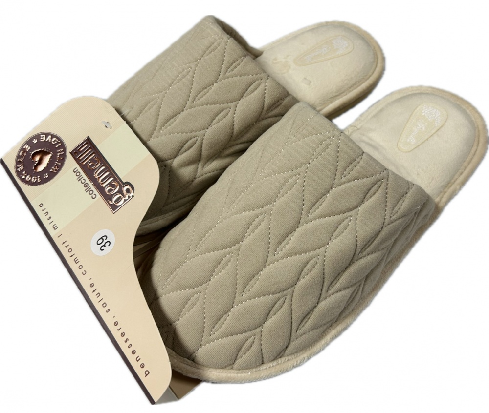 Капці домашні Gemelli Листочок 2 р.39 бежевий