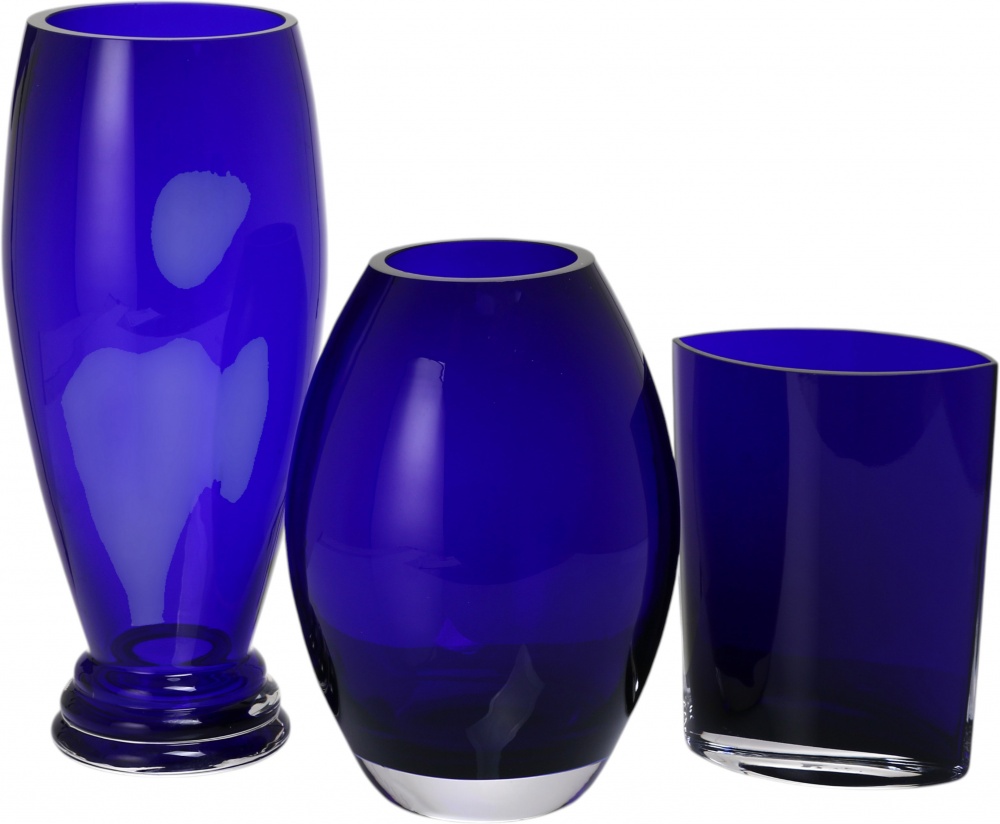 Ваза скляна Wrzesniak Glassworks Curve 19,5 см синя 17-818B