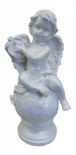 Фигура садовая Ангел на шаре с Арфой