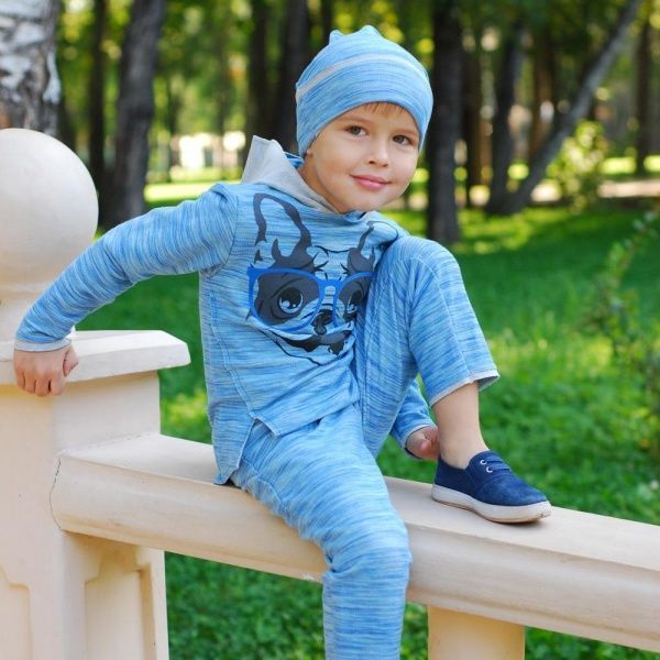 Шапочка Minikin 171030751 р.51-53 синій із сірим 171030751