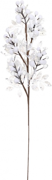 Декорация новогодняя Ветка с шарами и листьями 70 см EPI-16A3293 