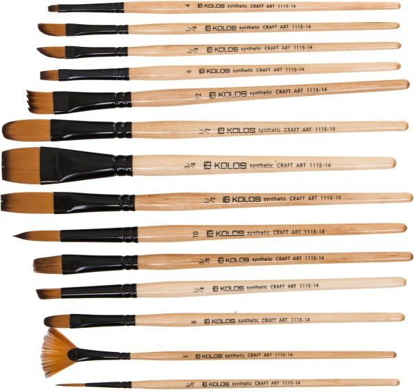 Набор кистей 1115-14 Craftart синтетика 14 штук 
