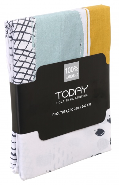Простирадло Lorient 230x240 см білий із принтом Today 
